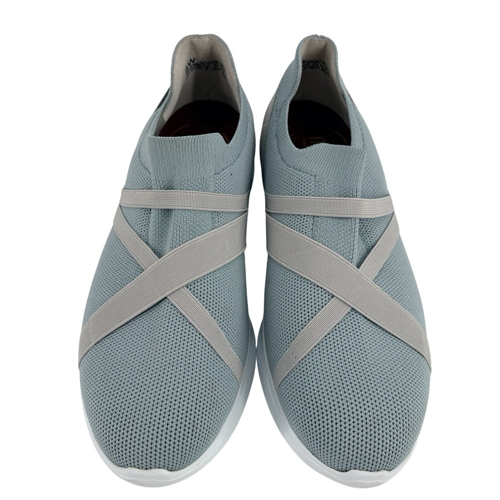 Munro Sneaker Womens 8W Blue Dash Sand Sock Comfort Slip On Arch Support